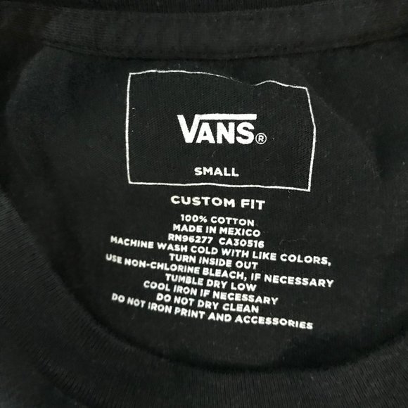 Vans Off the Wall Black Crop T-shirt SMALL S Spider Skateboard Crewneck - Picture 7 of 8